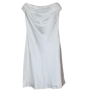 NWT Realtix strapless white mini dress backless satin silk sexy size small